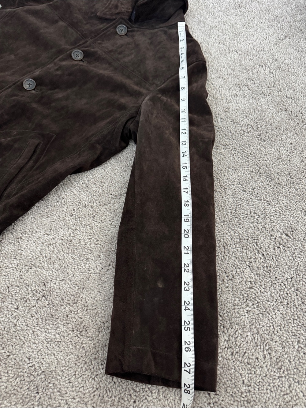 Banana Republic Chocolate Brown Suede Button-Front Barn Jacket - Picture 8 of 11